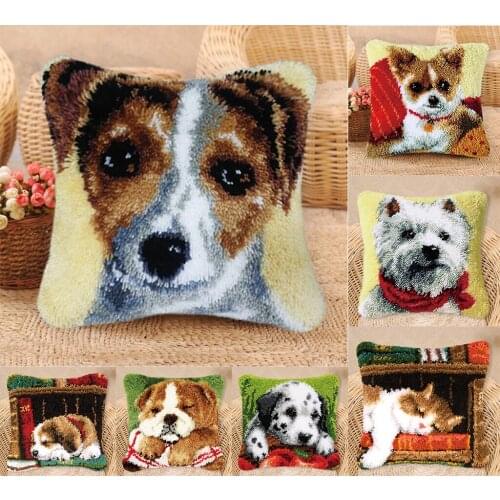 Latch Hook Rug Kits for Kids Children DIY Pillowcase Sofa Cushion Cover Making