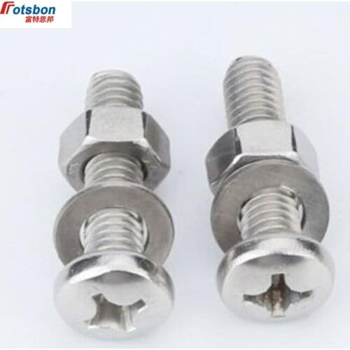 M1.6/M2 Cross Pan Head Screw Washer Nut Assemblimblies Screws Nuts Kit Vis Inoxydable Parafusos Inox schroeven Tornillos DIN6900