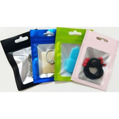 Matt Pink/Green/Blue/Black/White Ziplock Gift Window Package Bags Watches Nail Eyelash Beauty Bracelets Storage Bags