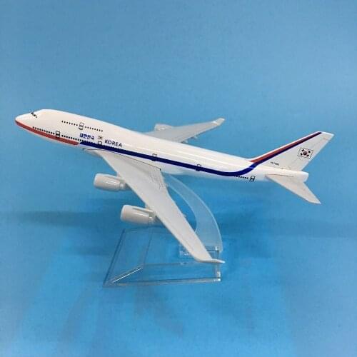 JASON TUTU 16cm Plane Model Airplane Model Korea No. 1 Boeing 747 Aircraft Model Diecast Metal 1:400 Airplanes Plane Toy Gift