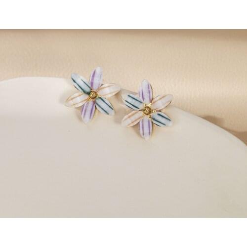 Fashion Colorful Forest Petals Earrings for Womens Accessories Exaggerated Flower Pendant Earrings Jewelry Party Trendy