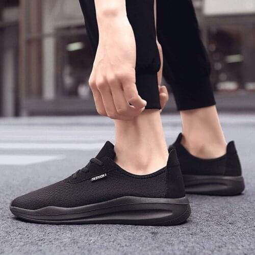 Men Soft Breathable Monolayer Mesh Shoes Durable Non-slip Soles Knit Outdoor Sports Running Athletic Sneakers Hiking Shoe Summer