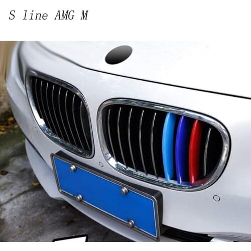 Car Styling Front Bumper Grills Grille Lower Mesh Trim Cover Sticker For BMW 7 Series F01 F02 740Li 730Li auto Accessories