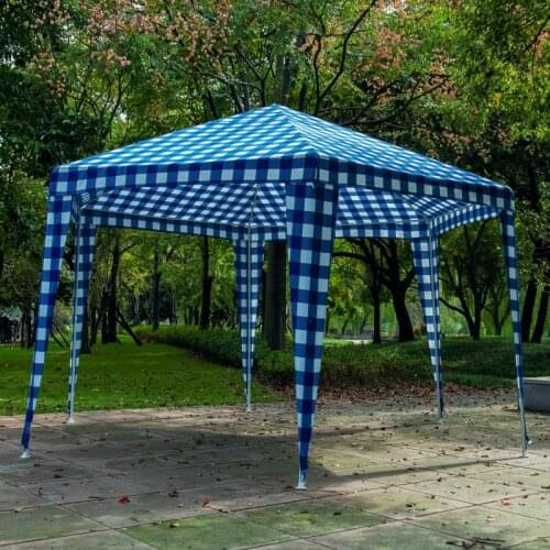 New Arrival 2*2*2m Blue plaid Outdoor Awning Hexagonal Carport Exhibition event night market stall Shed Garden awning