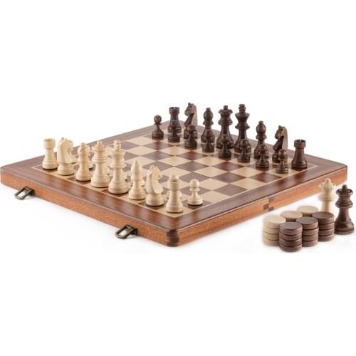 New high quality mahogany chess set High-end travel folding portable chess box Adult child gift Family puzzle game board