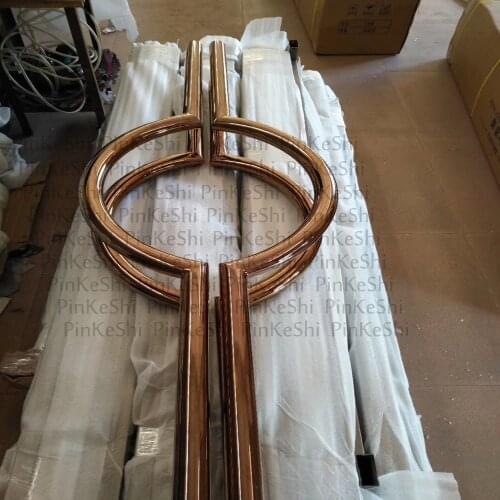 Office Glass door Rose gold door handle 1 meter long