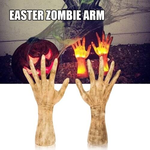Resin Hands Statue Solar Luminous Ornament Creative Halloween Props for Home Garden Courtyard Decoration Holiday DIY Decorations