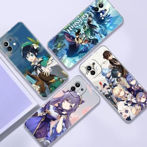 Clear Cover For Xiaomi Redmi Note 10 9 Pro 9S 7 9C 8 2021 8T 9A 7A 6A Shockproof Soft Silicone Phone Case Game Genshin Impact