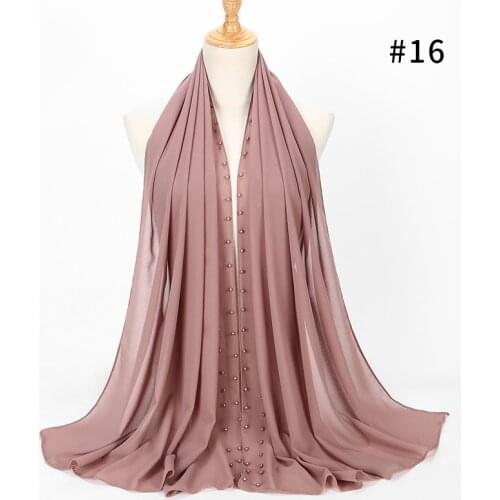 Bubble Chiffon Scarf Plain Shawls Hijab Muslim Scarf Pearl Scarf Big Solider Color Quality Head Foulard Femme 20 Color 180*75cm