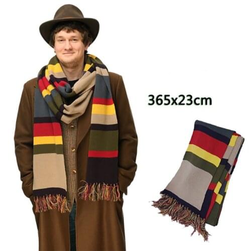 Anime Film Doctor Who Scarf 4th doctor Deluxe Striped Scarf Tom Baker Costume Accessories Warm Fashion New