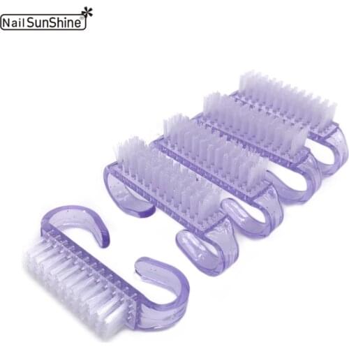 10pcs Nail Art Acrylic Cleaning Brush Dust Clean Handle Scrubbing Brush Tools File Care Manicure Pedicure Gel Nail Accessories