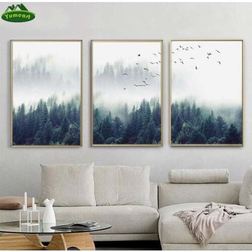 Nordic Style Forest Landscape Wall Art Canvas Poster Print Canvas Painting Decorative For Living Room Home Decor Poster