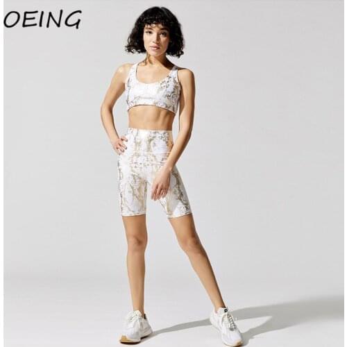 Sport Womens Yoga Stretch Yoga Sets Biker Two Piece Shorts Set Fitness Spandex Leopard Print Tracksuits