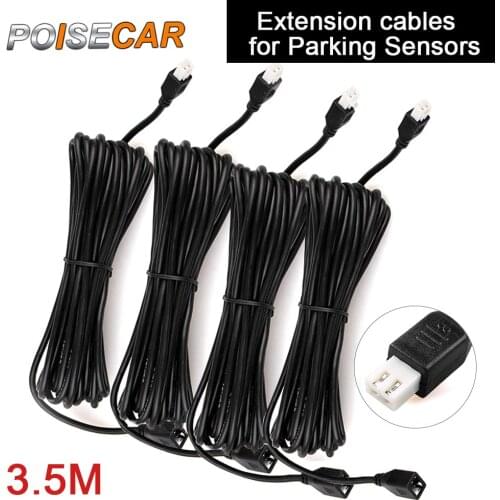 2Pieces/ 4pcs 2 Pin Pure Copper Extension Cable For The Reversing Radar for Parking sensors 3.5 Meters Extension Radar Cable
