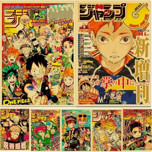 Vintage Classic Anime The Promised Neverland/Haikyuu!! Poster Kraft paper Home Decal Art Painting Wall Sticker for Coffee Bar