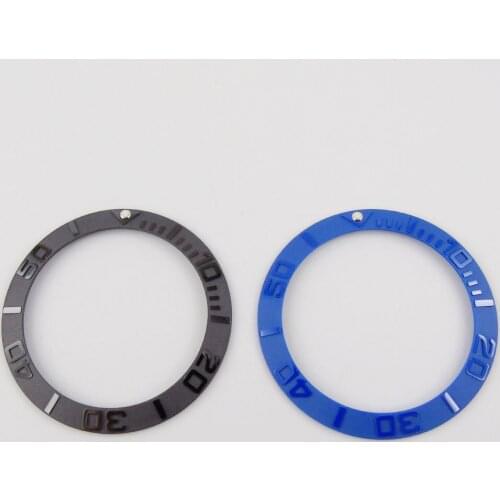 High quality 39.8mm Brushed Black/Blue Watch Bezel Insert fit 40mm Watch