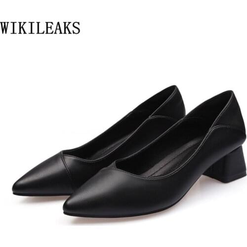 Square Heel Office Shoes for Women 2021 High Heels Pumps Women Shoes Block Heels Slip on Shoes for Woman Zapatos De Mujer Scarpe