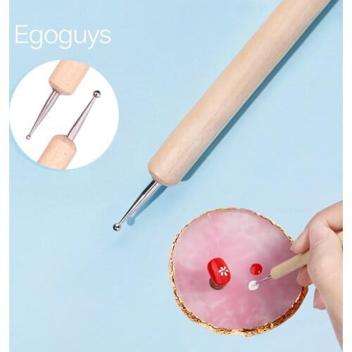 1PC Double-end Wood Dotting Pen Rhinestones Gem Picker Crystal Picking Nail Art Painting Embossing Dotter Manicure Accessories