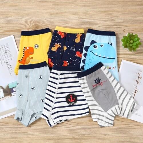 6PCS Summer Childrens Underwear Boys' Boxer Briefs Cotton Thin Boxer Briefs for 12-year-old Baby Boy