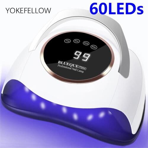 60LED 250W Gel UV LED Nail Lamp Manicure Nail Light Nail Dryer for Gel Nails Polish With Motion Sensor Touch switch 4 Timer Mode