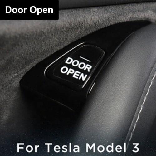 8pcs Luminous Car Open Door Button Stickers For Tesla Model 3 Reminder Door Open Sticker Armrest Window Lift Button Switch