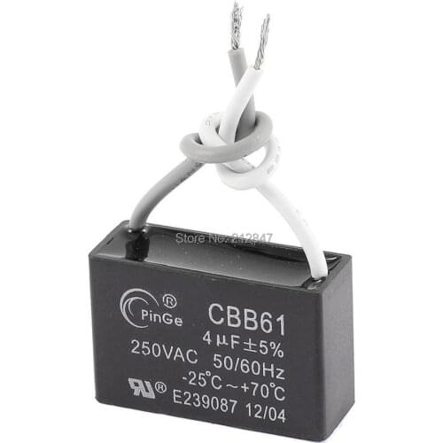 CBB61 4uF AC 250V Rectangle Non Polar Motor Strating Capacitor