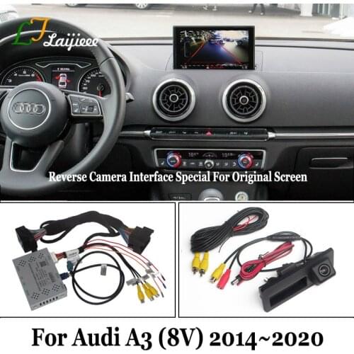For Audi A3 8V 2014 To 2018 2019 2020 2021 Original Mimic Screen and HD Screen No Need Coding HD Rear View Backup Reverse Camera