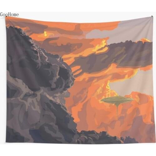City in the Clouds Wall Tapestry Cover Beach Towel Throw Blanket Picnic Yoga Mat Home Decoration