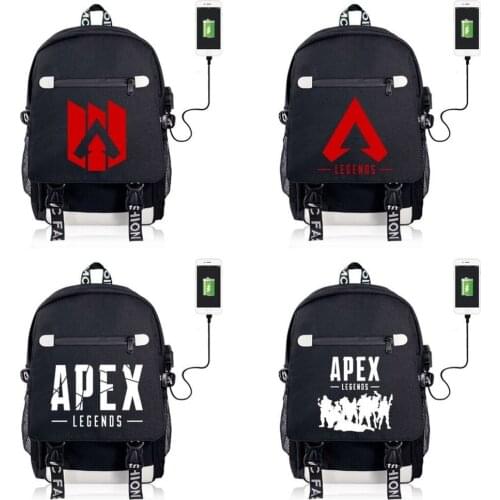Game Apex legends Canvas Backpack Boys Girls Student Zipper School bag USB Charging Mens Laptop Bag Travel Bag Bookbag