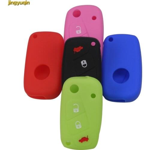 Jingyuqin 10pcs 3 BTN Luminous OPT Silicone Car Key Case Cover for FIAT Panda Stilo Punto Doblo Grande Bravo 500 Ducato Minibus