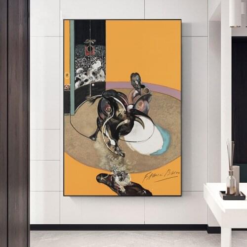 Francis Bacon Famous Artist Canvas Painting Abstract Bullfight Poster and Print Wall Art Picture For Living Room home decoration