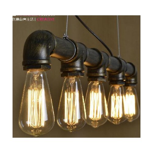 Grade A Retro Nostalgia Industrial Water Pipe Pendant Lights Fixture Vintage Waterpipe Droplights Cafes Pub Dining Room Lamps