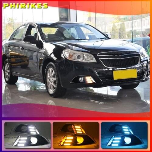 2PCS White yellow blue LED Fog Lamps Daytime Running Light DRL for Chevrolet Epica 2013 2014