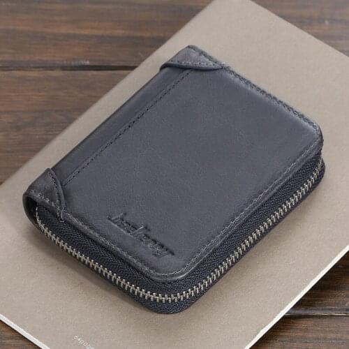 Baellerry Genuine Leather Purse Women Card Bag Men Credit Card Holder Rfid Wallet Change Organizer Small Purse Zipper Coin Purse