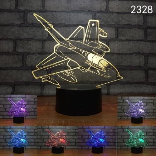 Space Car Boat Novelty 3D Night Light LED Table Lamp Touch Desk Lighting Colorful For Kids Gift Birthday Party Bedroom Dropship