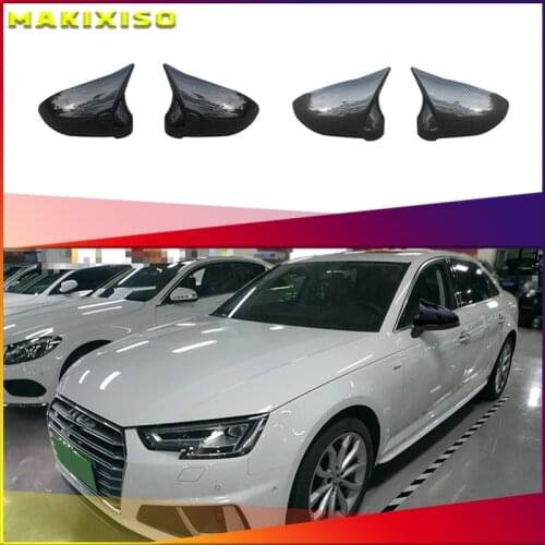 Carbon Fiber Rear View Mirror Cover for Audi B9 A4 S4 A5 S5 2016 - UP Carbon Mirror Side Caps Replacement Style Caps