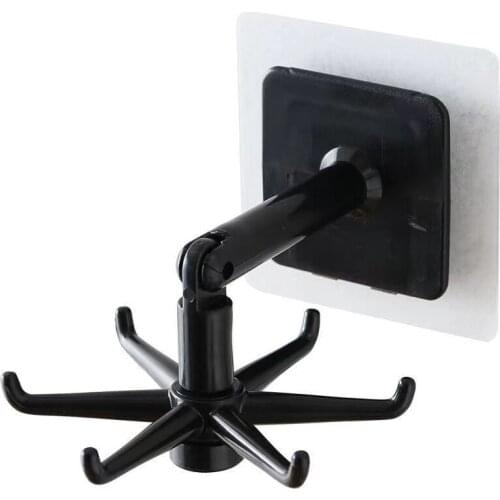 New product household organizing utensils kitchen storage hook sticky hook new upgrade six hooks 360-degree rotating multi-funct