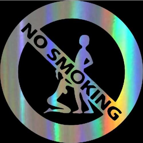 Hot Reflective Reflective Girl and Boy No Smoking Car Stickers Decal Motorcycle Auto Decorative KK9cm X9cm Vinyl