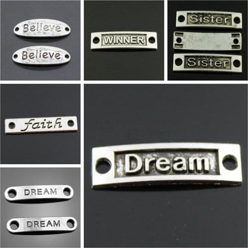 Malzahar Believe Plate Connector Charms diy jewelry bracelet charms for jewelry making kit accessories