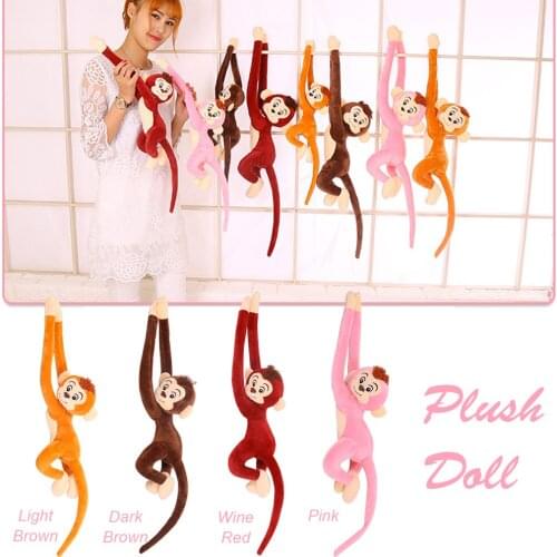 CM Cute 4 Colors Kawaii Long Arm Tail Monkey Stuffed Doll Plush Toys Curtains Baby Sleeping Appease Animal Doll Birthday Clean