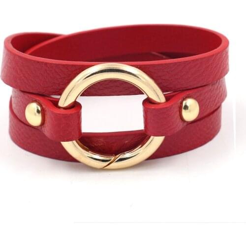 Kirykle Fashion Women Geometric Girl Trendy Fashion Print Wide Leather Bracelets Women Vintage Bangle Female Wedding Jewelry
