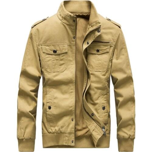 Mens Cotton Jacket Stand Collar Multi-pocket Mens Jackets And Coats Casual Militray Jacket Men Clothing Casaco Masculino 5XL