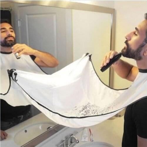 Male Beard Haircut Apron Waterproof Floral Cloth Household Cleaning Protecter Bathroom Accessories With suction cup A10890