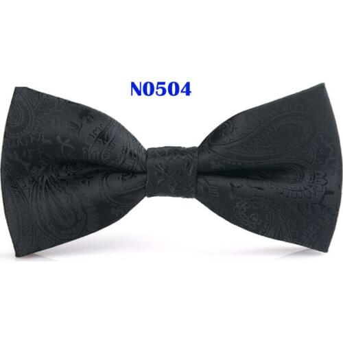 2018 NEW Black Paisley Bowtie For Males Business Suite Shirt Cravate Wedding Tie Mens Gravatas