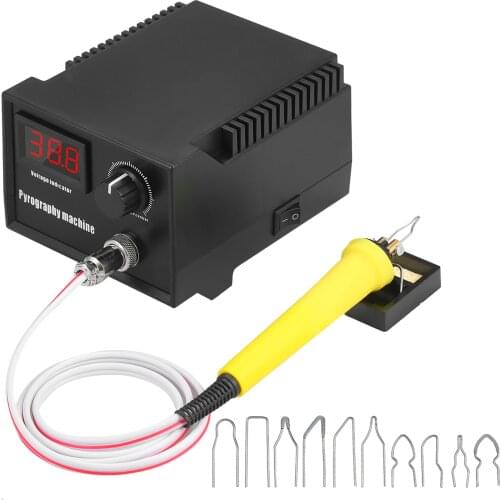 60W 220V Woodburner Wood Burning Tool Kit 0℃-800℃ Digital Display Woodburning Pyrography Pen Machine Set Electric Soldering Iron