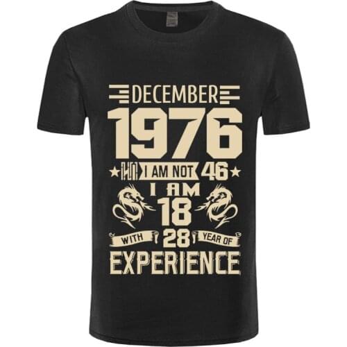 2021 NEW January February March April May June July August September Short Sleeve T shirt Printed Casual 1976 YEARS shirt Mens