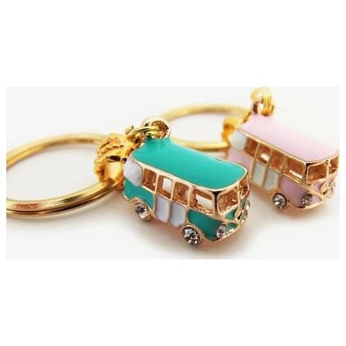 New Fashion Women Men High Quality Car Keychain Alloy Drop OIil Cartoon Bus Keychain Phone New Keychain Gift Jewelry Pendants