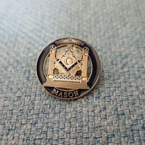 Wholesale 1" Double Column Masonic Lapel Pin With Butterfly Clutch On Backing