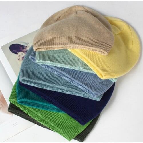 VISROVER 9 colors unisex Autumn winter solid color real cashmere beanies best matched soft cashmere man/woman Warm skullies gift