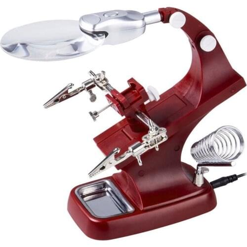 Helping Hand Clip LED Magnifying Soldering Iron Jewelry Stand Lens Magnifier Crocodile Clip SMD Hands Soldering Iron Stand